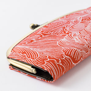 Japanese Pattern Gamaguchi-Long Wallet Japanese Modern, Showa-Retro (Red) Yamono-Yakaya