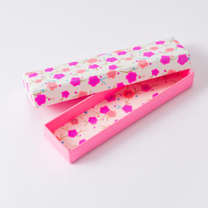 Yuzen Washi pen case & pen set neon2 Japanese Pattern SHOGADO