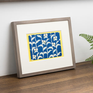 (Kyoto) Woodblock print by Yuko Harada "Seasonal Woodblock Prints - Tsukiagusa (Moonflowers)