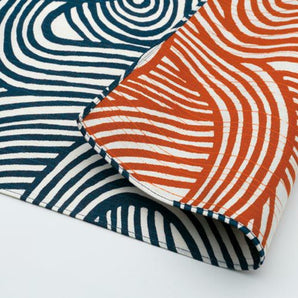 Musubi｜100cm, Isago pattern, double-sided, indigo / orange
