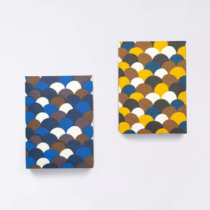 Paste Box Case｜Seigaiha Pattern｜Hand-dyed Japanese paper, pencil case, made in Japan｜Fuwa Market Original