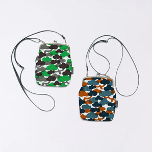 Kyoto Craftsman Finishing｜Pattern of Happiness Gamaguchi (Vertical / Large) Pine｜Hand-dyed fabric Handmade in Japan Pochette Phone Shoulder｜Hanpu 100% Cotton