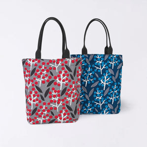 Kyoto Craftsman Finishing｜Happiness Pattern Vertical Tote Bag Nanten｜Hand-dyed Fabric 100% Cotton, Made in Japan