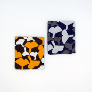 Handkerchief｜Ginkgo pattern｜Hand dyed fabric, canvas, 100% cotton, soft towel, double gauze, made in Japan｜Fuwa Market Original
