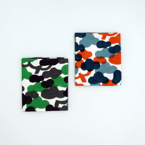 Handkerchief｜Pine tree pattern｜Hand dyed fabric, canvas, 100% cotton, soft towel, double gauze, made in Japan｜Fuwa Market Original