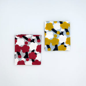 Handkerchief｜Ume Plum Pattern｜Hand dyed fabric, 100% cotton canvas, soft towels, double gauze, made in Japan
