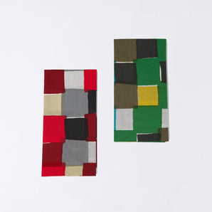 Kyoto Craftsman Finishing｜Happiness Pattern Tenugui Hand-Dyed Tenugui Hand Towel, Checkered｜100% cotton, hand-dyed fabric, made in Japan