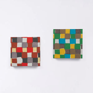 Notepad｜Checkered pattern｜Hand-dyed Japanese paper block notepad Made in Japan｜Fuwa Market Original】Happy design series stationery