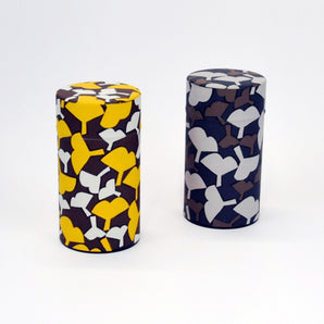 Tea Caddy made in Japan with hand-dyed Japanese paper
