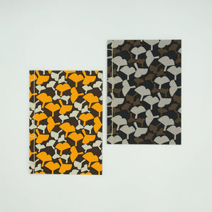 Japanese Binding Notebook｜A5｜Ginkgo pattern｜Hand-dyed Japanese paper, notebook, stationery, made in Japan｜Fuwa Market Original