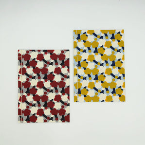 Japanese Binding Notebook｜A5｜Ume pattern｜Hand-dyed Japanese paper, notebook, stationery, made in Japan｜Fuwa Market Original