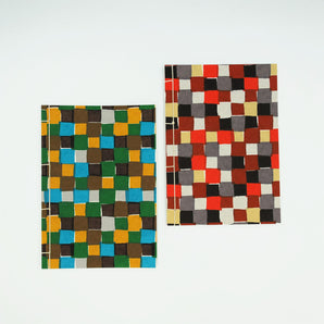 Japanese Binding Notebook｜A5｜Checkered pattern｜Hand-dyed Japanese paper, notebook, stationery, made in Japan｜Fuwa Market Original