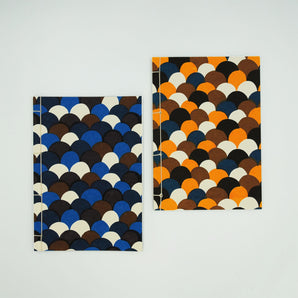 Japanese Binding Notebook｜A5｜Seigaiha Pattern｜Hand-dyed Japanese paper, notebook, stationery, made in Japan｜Fuwa Market Original