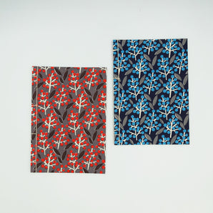 Japanese Binding Notebook｜A5｜Nanten Pattern｜Hand-dyed Japanese paper, notebook, stationery, made in Japan｜Fuwa Market Original