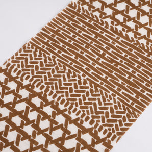 Cotton linen tenugui hand towel, Kagome-awase, golden brown