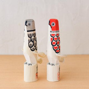 Ornaments: Ancient Poppo (Red / Black), set of 2 | Interior Objects | Sasano Itto-bori Carving