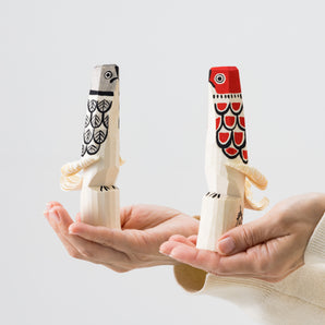 Ornaments: Ancient Poppo (Red / Black), set of 2 | Interior Objects | Sasano Itto-bori Carving