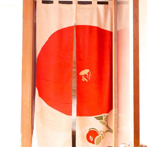Japanese Noren (Japanese-style curtain) | TSUBAKI WHITE / TSUBAKI RED made of cotton | Yamono-Yakaya